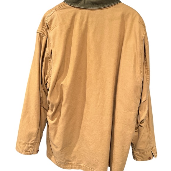 L.L. Bean Tan Field Jacket with Green Corduroy Collar Size XXL - Picture 2 of 11